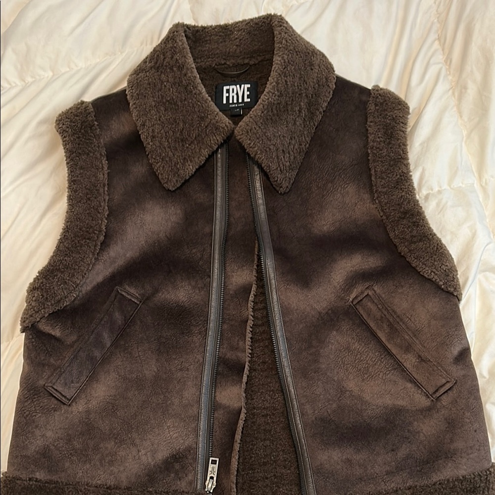 Frye Brown Shearling Vest